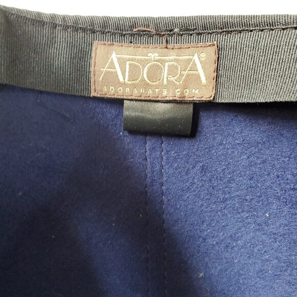 ADORA Equestrian Hat Unisex 7.5 Blue Black Brim Hook Loop Closure Padded Horse - Picture 8 of 9